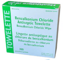 SERVIETTE BZK 0,13% 5 x 7 pouces - Boite de 100