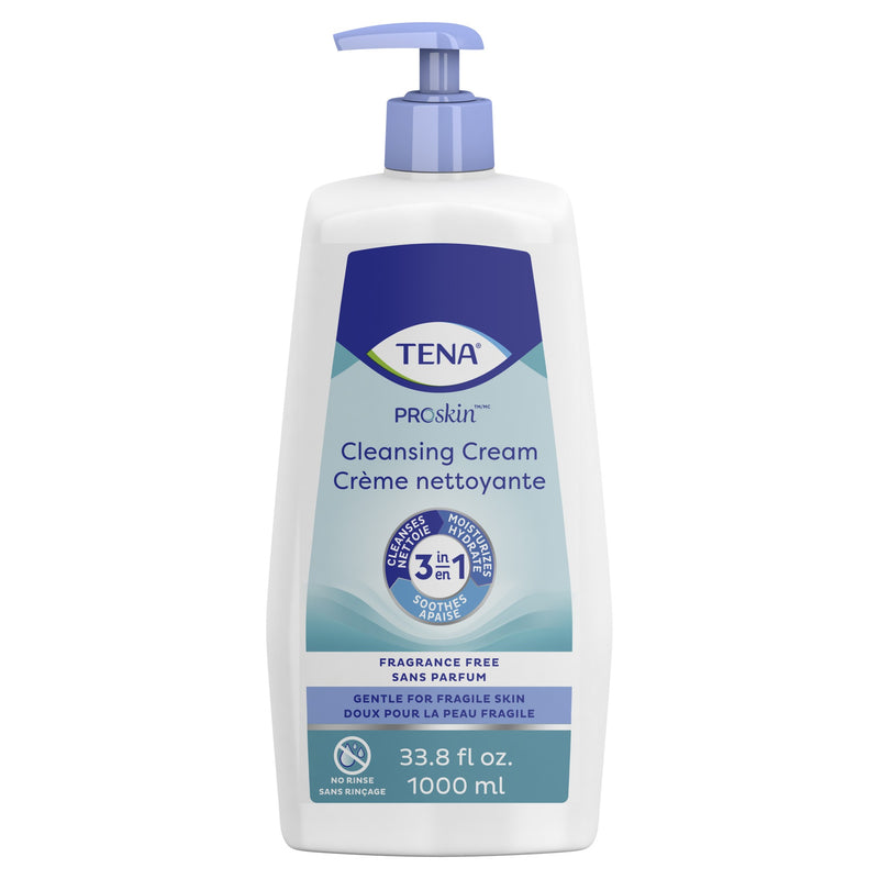 Crème nettoyante TENA ProSkin®, sans parfum, flacon à pompe, 1000 mL - caisse de 8