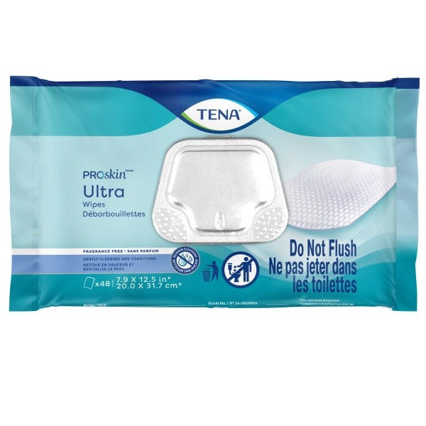 Lingette TENA ProSkin® Ultra, sans parfum, 7.9 po x 12.5 po- caisse de576