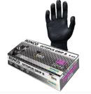 Octopus Grip 8 Gants d'examen en nitrile noir, Sans poudre, 8 Mil  - large- Boite de 50