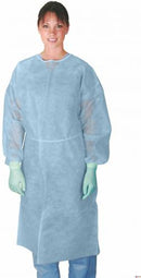 Lightweight Polypropylene Isolation Gowns Blue Regular Size **** DISCONTINUED SEE 1-355-8025