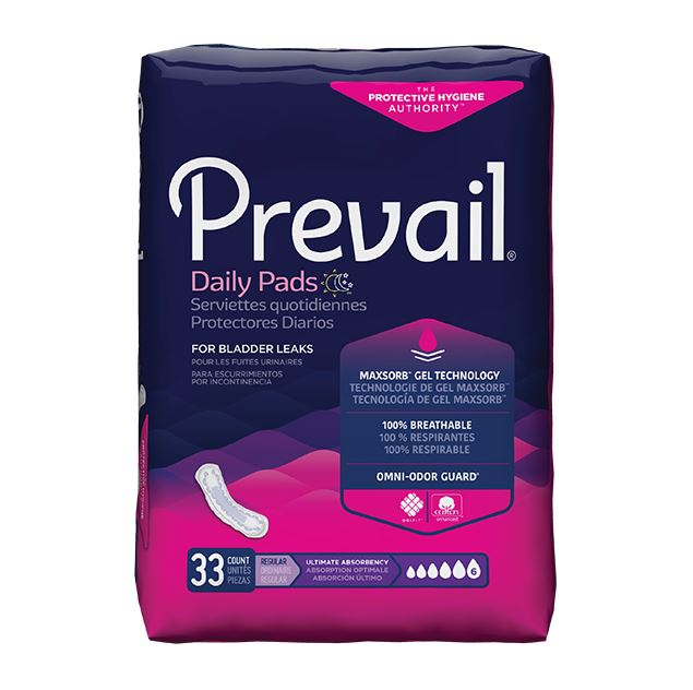 Serviette quotidienne Prevail® ultra mince 16''