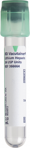 Tube à plasma BD Vacutainer®, 37 unités USP d'héparine de lithium (revêtement par pulvérisation) - BTE/100 CA/1000