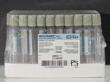 Tube BD Vacutainer® Floride (plastique) avec inhibiteur glycolytique, 15,0 mg de fluorure de sodium, 12,0 mg d'oxalate de potassium