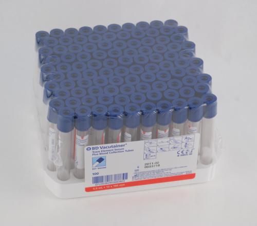 Tube en plastique BD Vacutainer® SPC Plus. Analyse des éléments traces