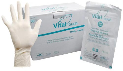 Gants de chirurgie en latex naturel, Stérile, VITAL TOUCH  - 50 PAIRES/BOÎTE