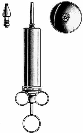 Seringue d'oreille en métal, avec écran protecteur et 2 bouts, 0,088 litre (3 oz)