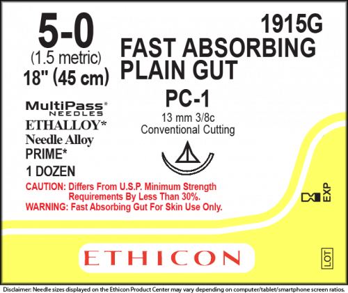 Suture gut rapide absorb 5-0 18po PC-1 BTE/12