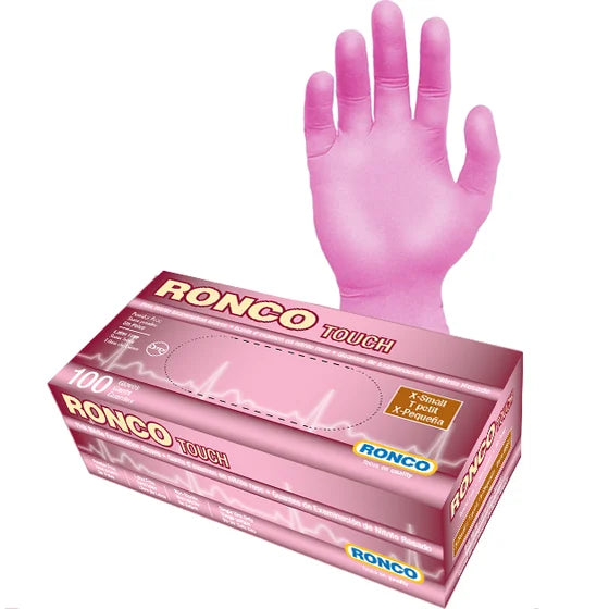 Gants d'examen en nitrile rose, Sans poudre, 3 Mils - Caisse de 1000