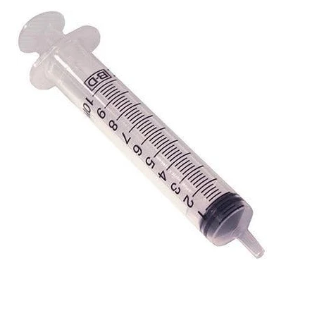 Seringue 10 mL, GRADUATION de 0,2 mL, EMBOUT COULISSANT L/S bte 100