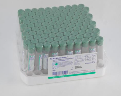 TUBE VACUTAINER + 16 x 100mm 10ml GRN BX/100