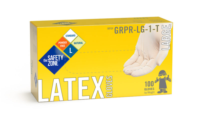 Gants en latex, texturés, sans poudre - BTE/100 ou CA/10 boites